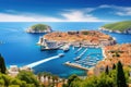 Dubrovnik old town in Croatia. Panoramic view of Dubrovnik, Historic town of Dubrovnik panoramic view, AI Generated