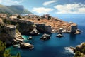 Dubrovnik old town, Croatia. Panoramic view, General view of Dubrovnik - Fortresses Lovrijenac and Bokar seen, AI Generated