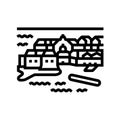 dubrovnik old town line icon vector illustration