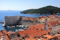Dubrovnik old town and Lokrum Royalty Free Stock Photo