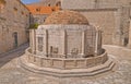 Dubrovnik old town main street Stradun with Onofrio's fountain Royalty Free Stock Photo