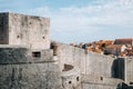 Dubrovnik old town medieval city walls in Croatia Royalty Free Stock Photo