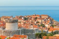 Dubrovnik old town with Minceta tower, city walls and orange rooftops on Adriatic sea in Croatia Royalty Free Stock Photo