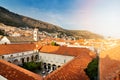 Dubrovnik old town roofs on sunny evening