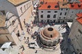 Dubrovnik Onofrio Fountain, view from Old Town City Walls, Dalmatia, Croatia Royalty Free Stock Photo