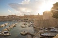 Dubrovnik port and town view