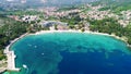 Dubrovnik region waterfront in Mlini and Srebreno aerial view, coastline of Dalmatia , Croatia