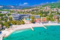 Dubrovnik region waterfront in Mlini and Srebreno aerial view