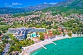 Dubrovnik region waterfront in Mlini and Srebreno aerial view