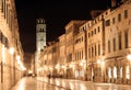 Dubrovnik - Stradun by night Royalty Free Stock Photo