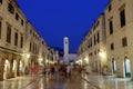 Dubrovnik stradun or placa main street, South Dalmatia region, Croatia, hdr