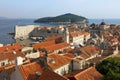 Dubrovnik Sunny Afternoon Panoramic View with The Harbor Royalty Free Stock Photo