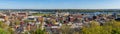 Wide panorama of the city of Dubuque in Iowa from funicular railway