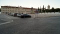 Ducal Palace Square and equestrian statue of Dom Joao IV, early evening view, Vila Vicosa, Portugal