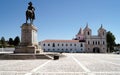 Equestrian statue of Dom Joao IV, 13th-century Convent and church of the Augustinians in the background, Vila Vicosa, Portugal