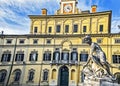 Ducal Palace and statue in garden villa, Parma, Emilia Romagna, Italy Royalty Free Stock Photo