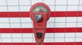 Ducan industries meter logo brand and text sign parking meters red Vintage Coin Paid