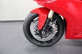 Ducati Panigale 1299: Close-up of the wheel, fairing red color,
