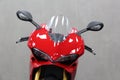 Ducati Panigale 1299: Front panoramic view of motorcycle, Royalty Free Stock Photo