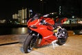 Ducati 899 Panigale Night Shot By The Harbor Frontal Angle Shot