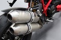 Ducati Streetfighter 848: Close-up of motorcycle exhausts.