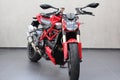 Ducati Streetfighter 848: Panoramic view of the motorcycle. Royalty Free Stock Photo