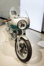 Ducati 750 Super Sport motorcycle standing at Volkswagen Group forum Drive in Berlin, Germany