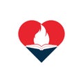 Ducation fire heart icon design. Royalty Free Stock Photo