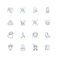 Duchess line icons collection. Royal, Aristocrat, Noble, Wealthy, Elegant, Sophisticated, Graceful vector and linear