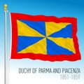 Duchy of Parma and Piacenza historical flag, Italy, 1851 - 1859