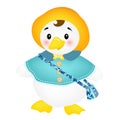 Cute Duck Editable Vector Cartoon Royalty Free Stock Photo