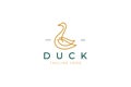 Iconic Line Art Swan or Duck Logo Simply Elegant Brand Identity Royalty Free Stock Photo