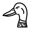 duck animal line icon vector illustration Royalty Free Stock Photo