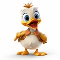 Pixar-style Duck Cartoon Character In 8k Resolution