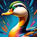 Duck bird mallard goose artist paint splatter spray