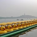 Duck boats in Beihai Park in Beijing Royalty Free Stock Photo