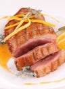 Duck breast and orange sauce