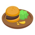 Duck burger icon isometric vector. Pate foie Royalty Free Stock Photo