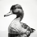 Innovative Realist: Hyper-realistic Duck In Minimalist Black And White