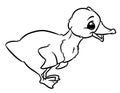 Duck character bird coloring page cartoon illustration