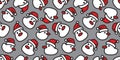 duck christmas seamless pattern santa claus hat rubber duck chicken bird snowman vector pet