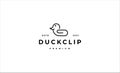 duck clip Document logo vector design