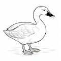 Large Goose Coloring Sheet: Cottagepunk And Duckcore Style