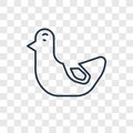Duck concept vector linear icon isolated on transparent background, Duck concept transparency logo in outline style Royalty Free Stock Photo