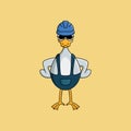 Duck construction worker mascot Royalty Free Stock Photo