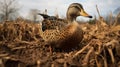 Ducks In Iowa Hunt: A David Burdeny-inspired Exploration Of Dark Azure And Brown