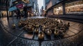 Duck with Ducklings. Mother duck with her ducklings