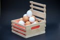 Duck eggs and a variety of chicken eggs Packed in a beautiful wooden box