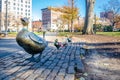 Duck family brass statues at Boston Public Gardens - Boston, Massachusetts, USA