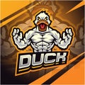 Duck fighter esport mascot logo design